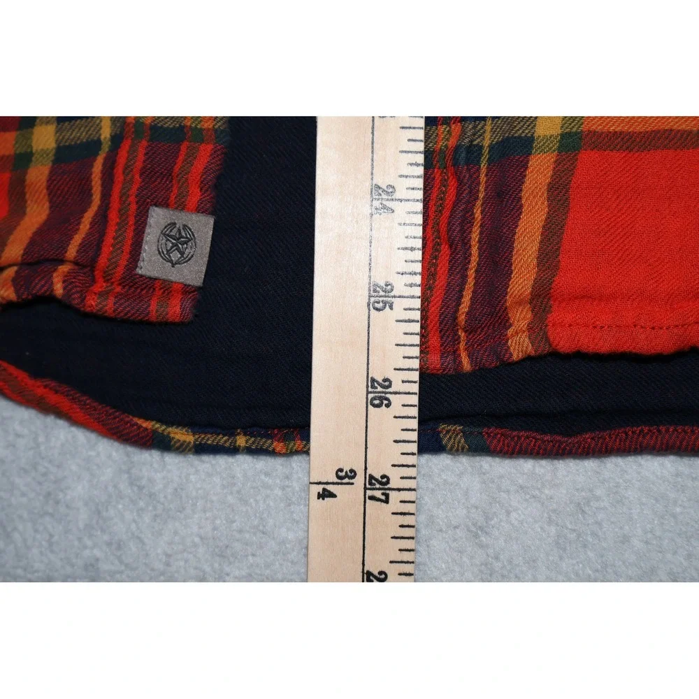 Banana Republic Lined Shirt Mens Medium Red Plaid Untucked Slim Fit Flannel